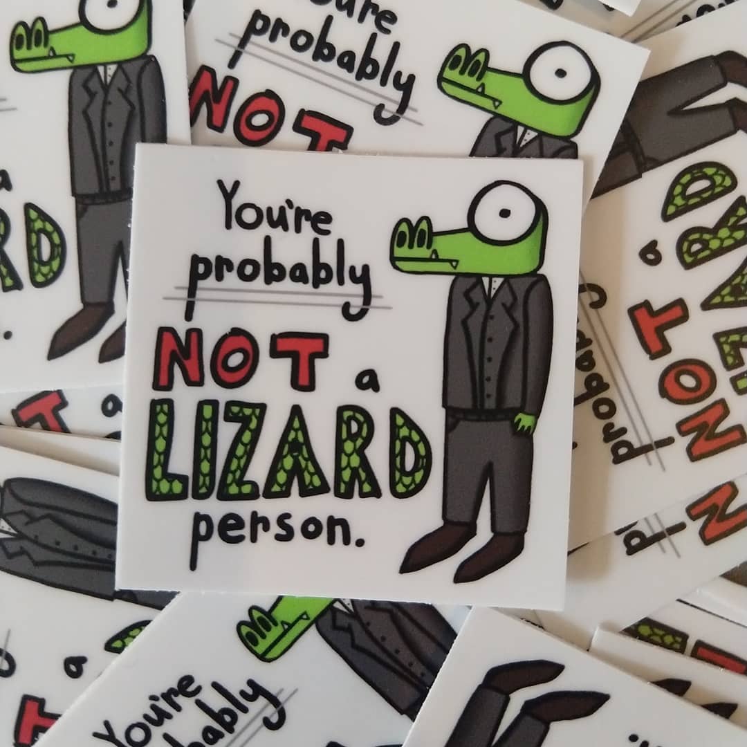 50 stickers of my weird, reptilian cartoon